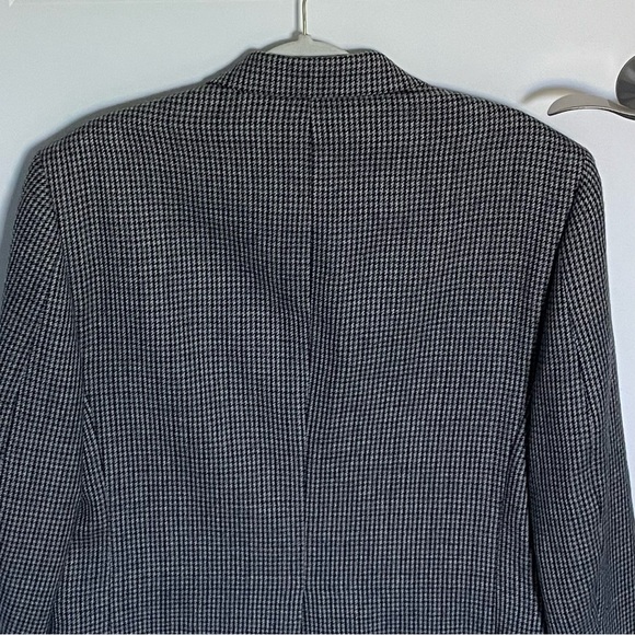 Lauren Ralph Lauren Gray Black 100% Wool Houndstooth Sport Coat Blazer - Picture 12 of 15